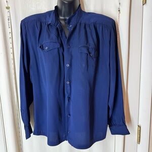 Vintage Liz Claiborne Blue Blouse